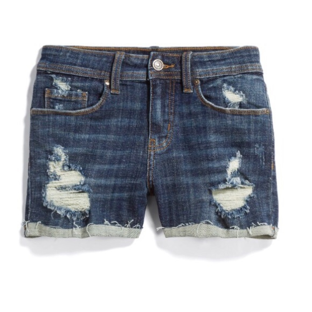 Ripped jean shorts